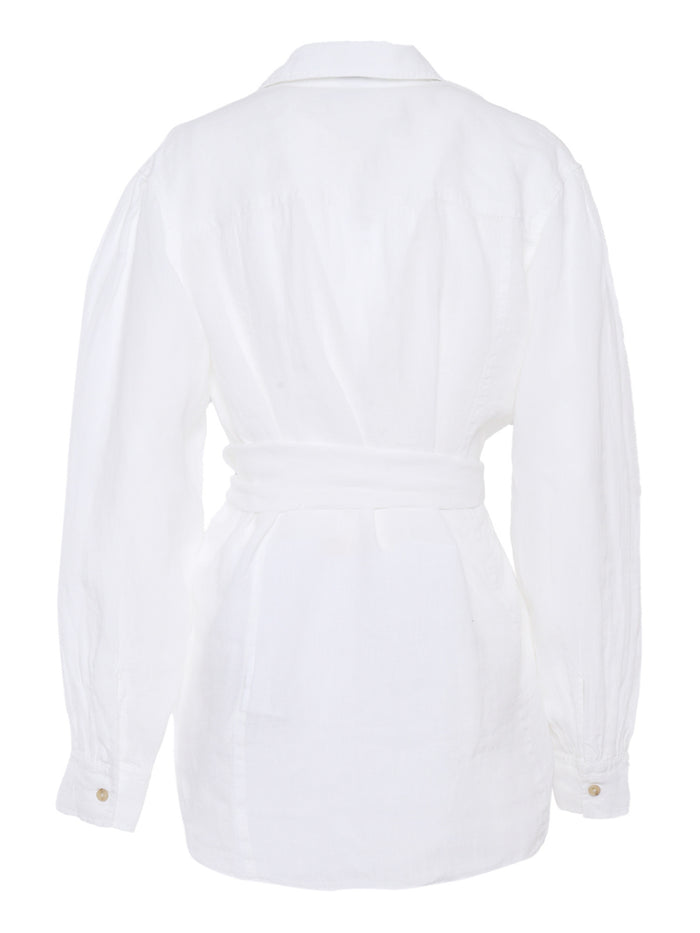 Shirt with bow White Linen