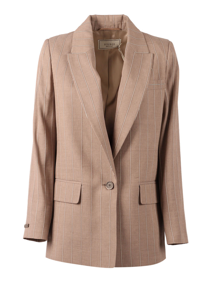 WOMAN JACKET Brown Linen Cotton Fabric 2 Viscose