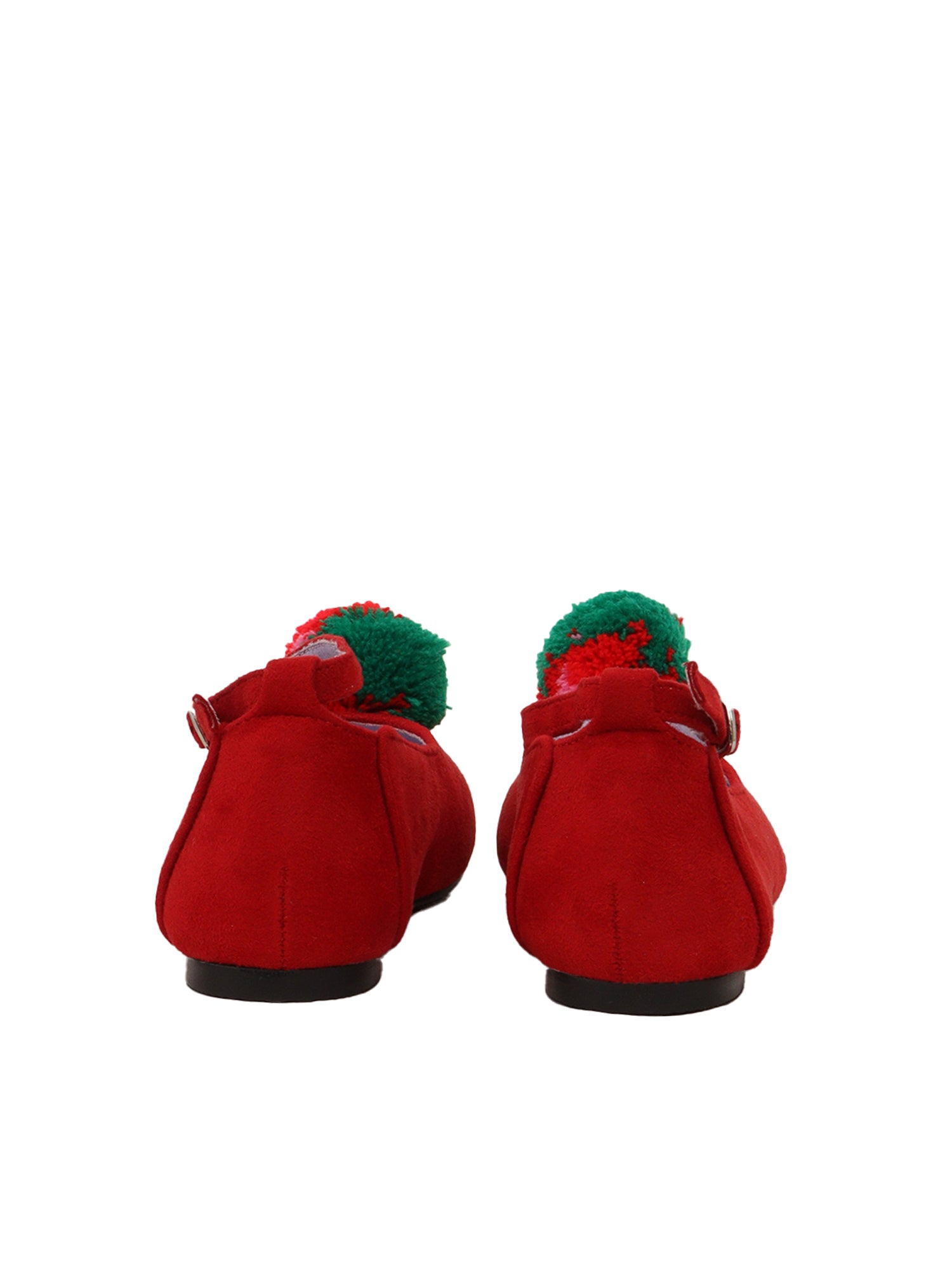 BALLERINAS Red Polyester Flat Shoes