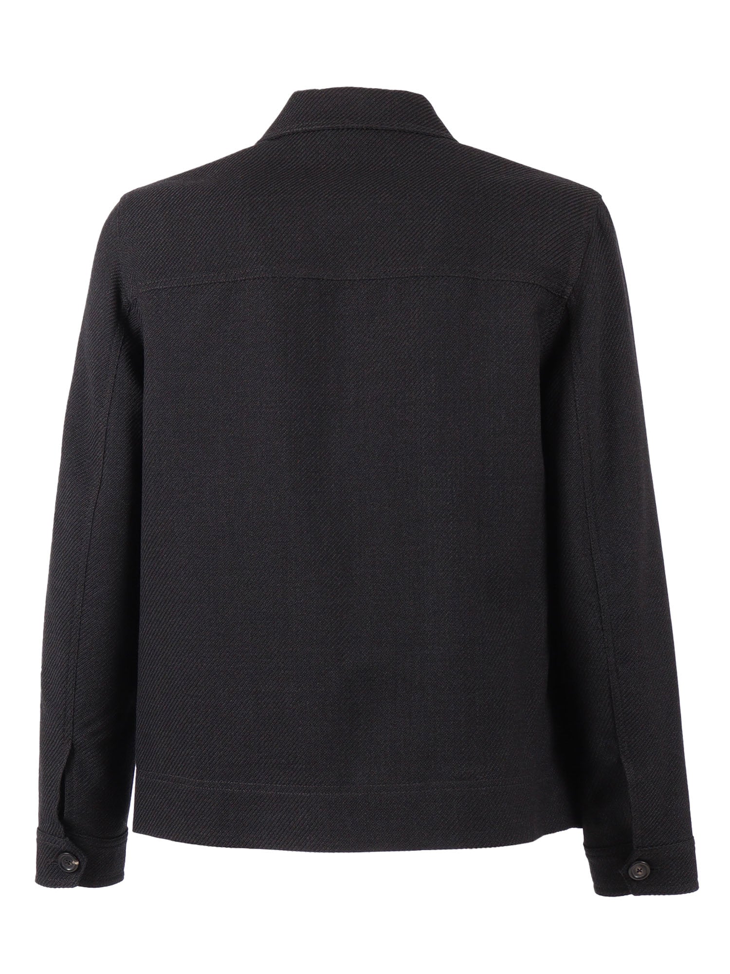 Work Jacket Wool Black Single Breasted