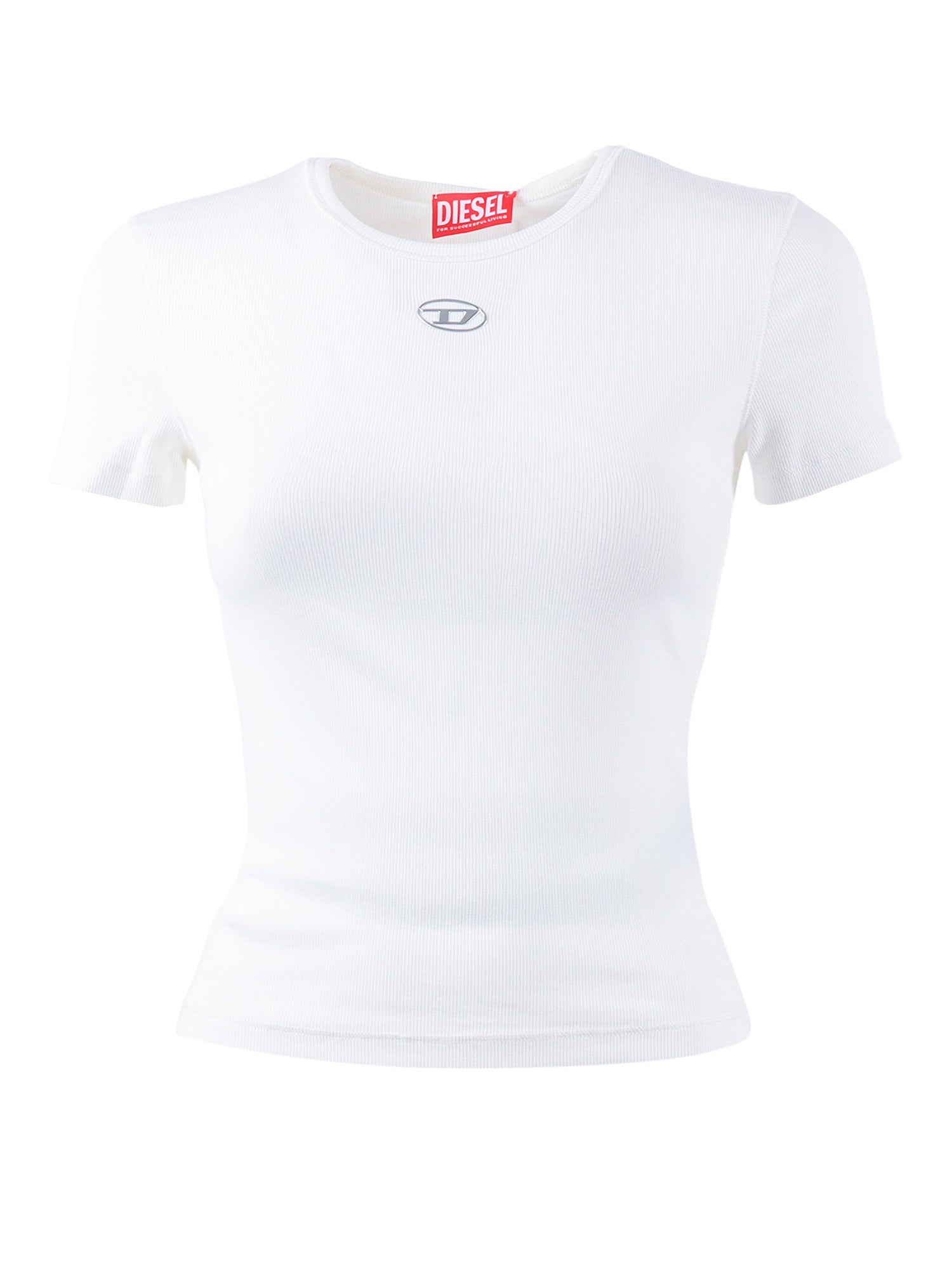 Tops White Cotton Elastane Top