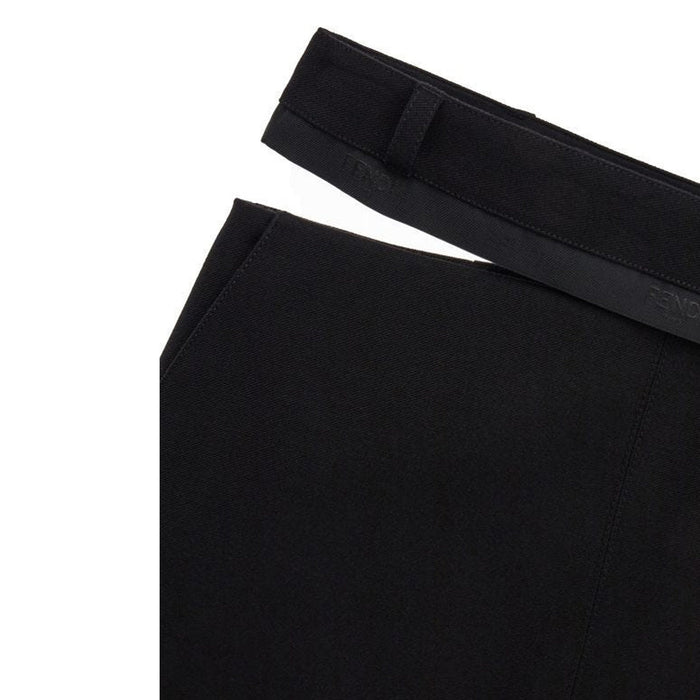 Virgin Wool Grain De Poud Skirt Black
