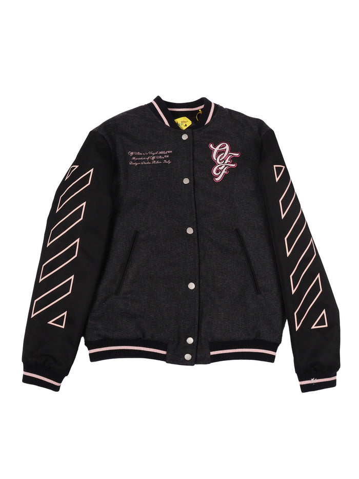 Ow Patch Varsity Dark Grey - Fuchsia Heavy Jacket