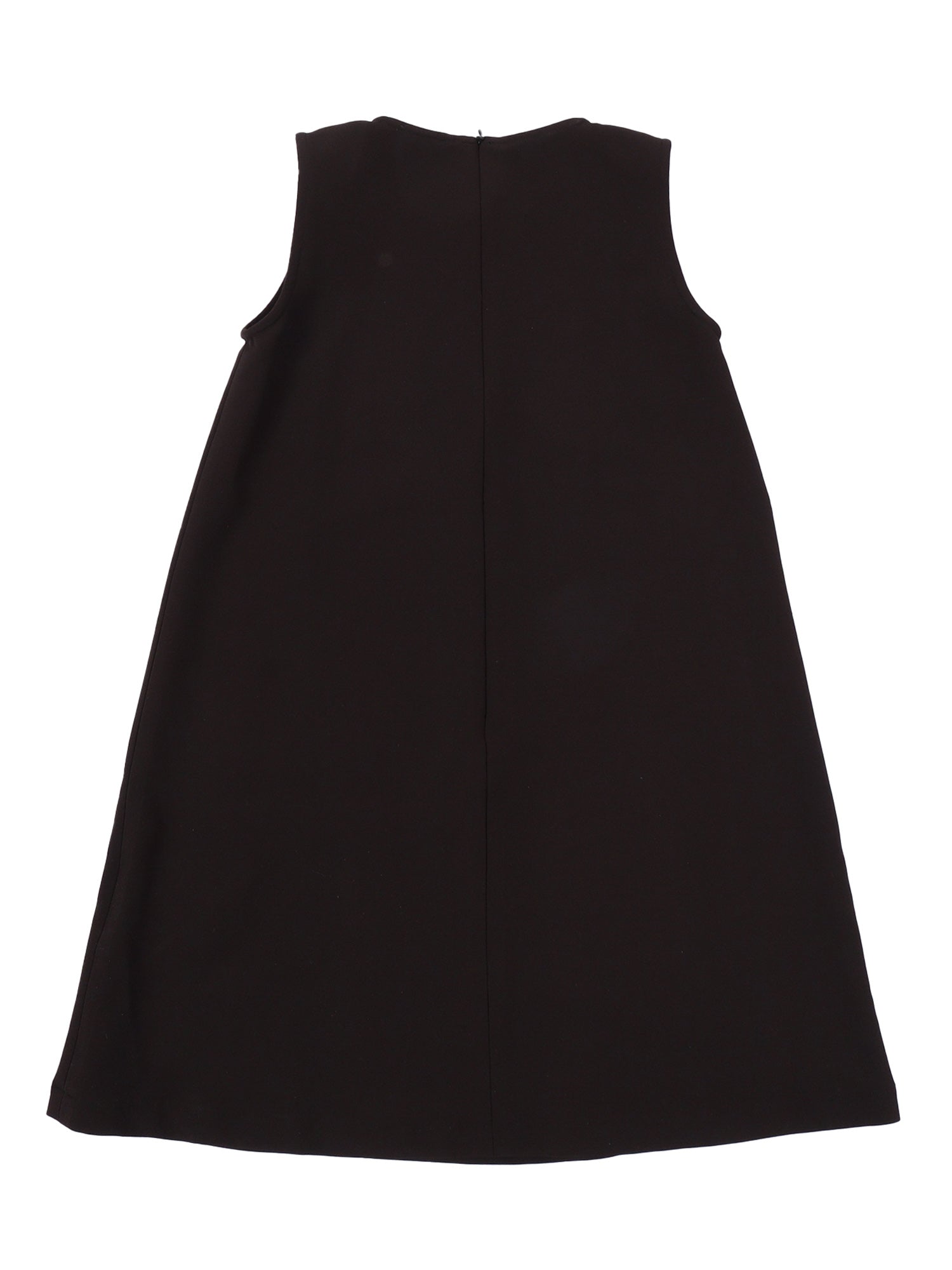 BLACK SLEVELESS DRESS WITH BRAIDED EMBROIDERY