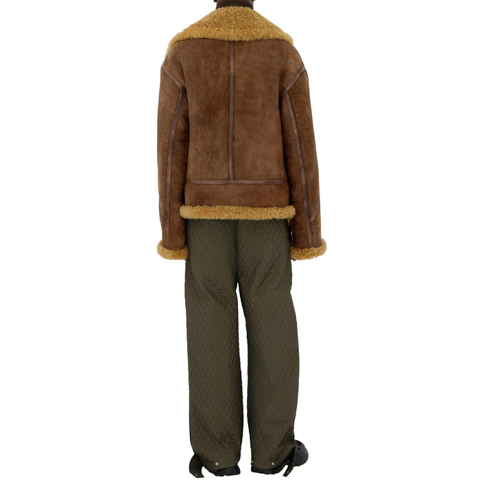 Quilted Pleated Pants Green Polyamide