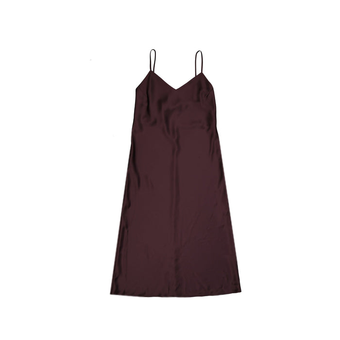 Blanca Vita Acacia Satin Slip Midi Dress Purple Silk