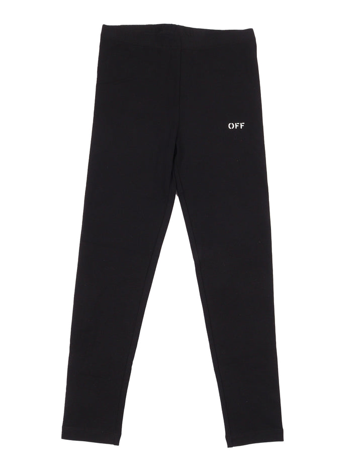 Off Stamp Legging Black - White Elastane Cotton Leggings