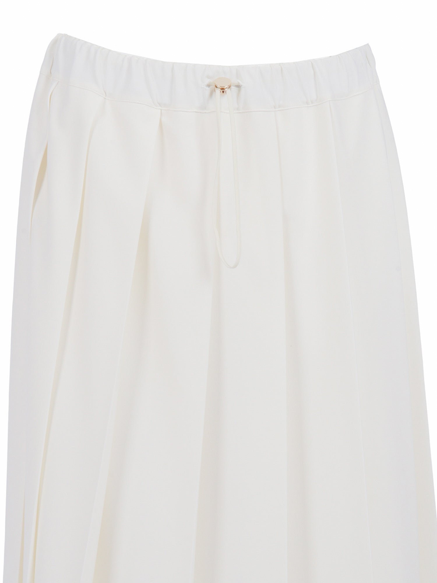 TECH WOOL PLEATED SKIRT WITH ELASTIC WAISTBAND White Polyester Viscose Elastane