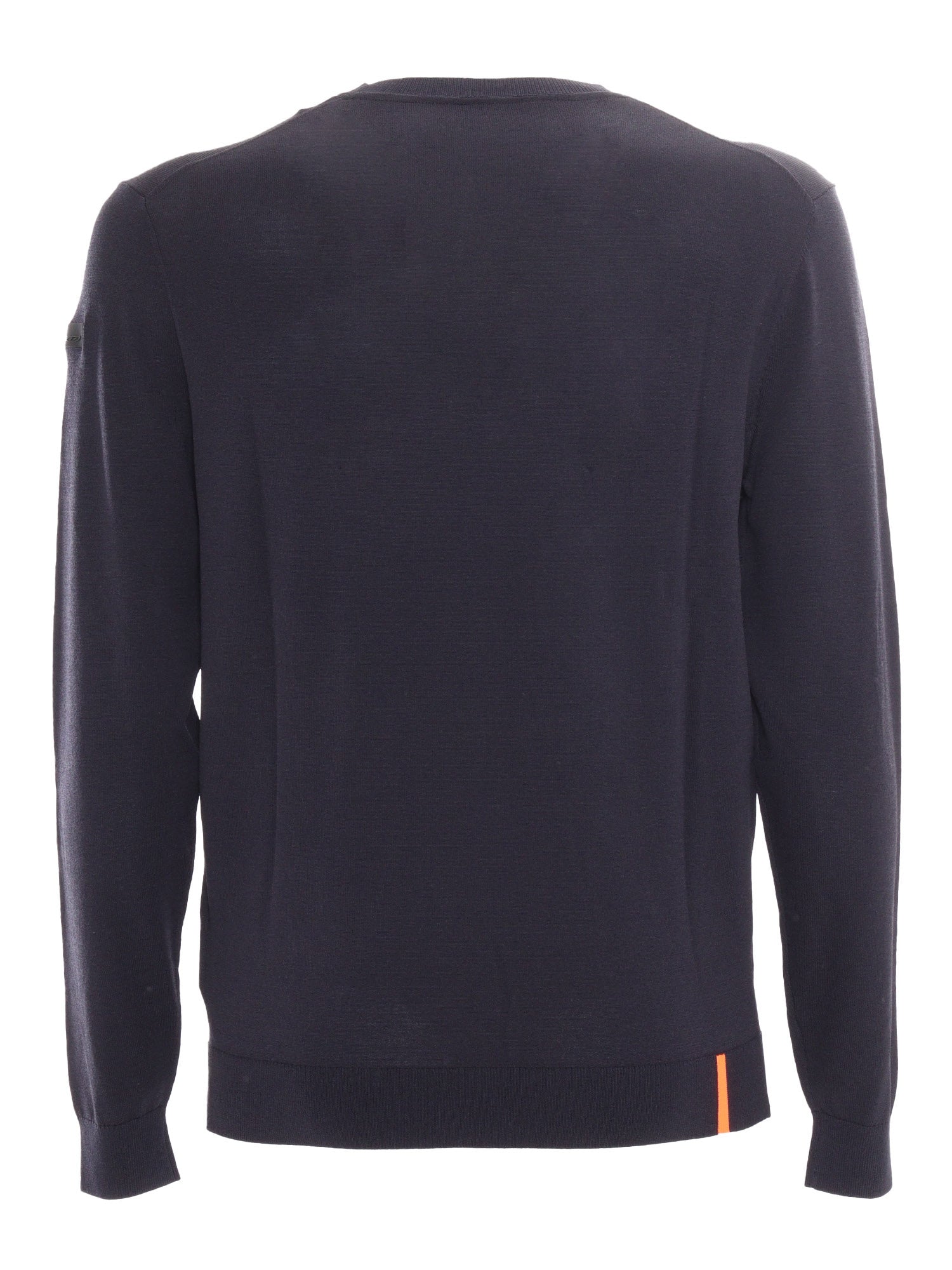 maxell round knit Blue Crewneck