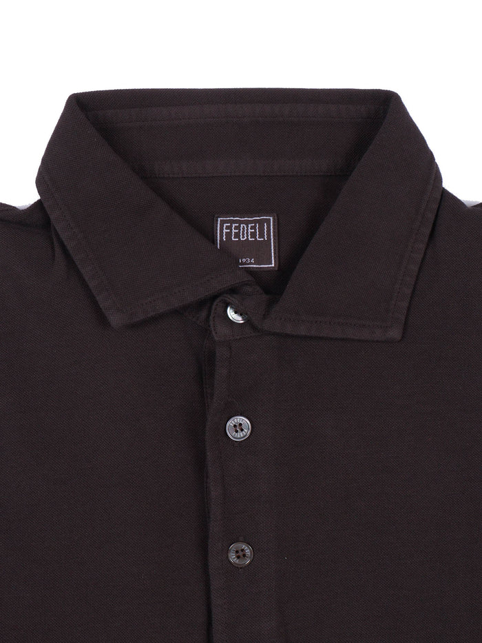 POLO-SHIRT S-S KNITTED MAN Brown Cotton Polo Shirt