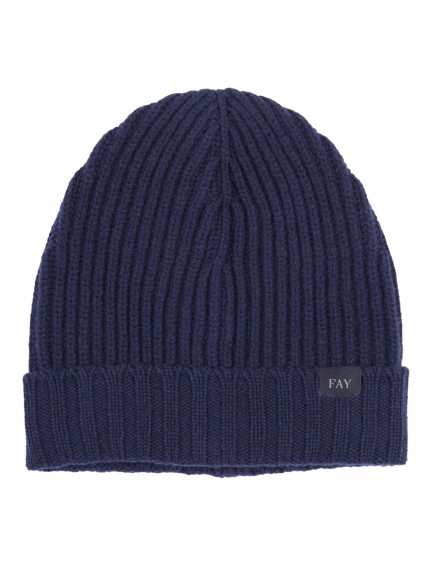 Ribbed Cap Blue Virgin Wool Hat
