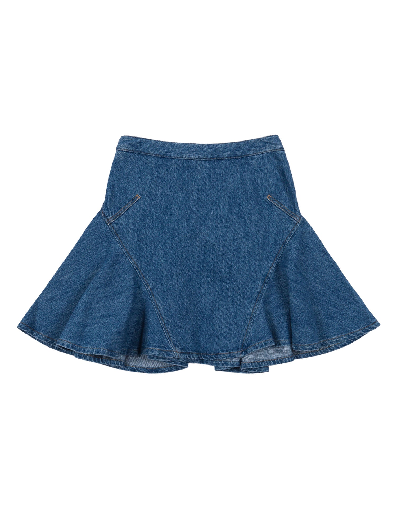 SKIRT IN DENIM Blue Cotton Fabric 2