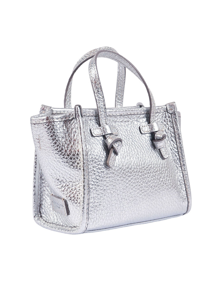 LEATHER BAG Silver Cow Shoulder