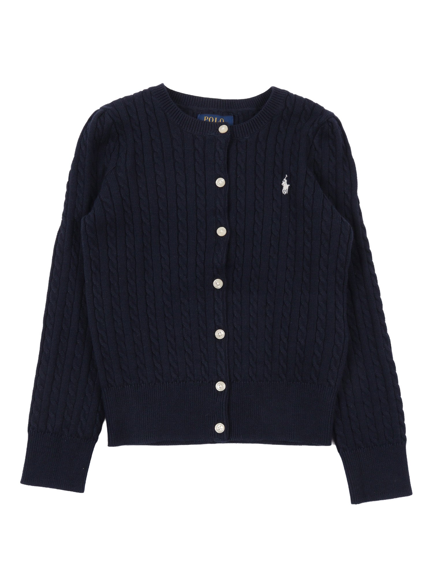 MINI CABLE-TOPS-SWEATER Blue Cotton Cardigan