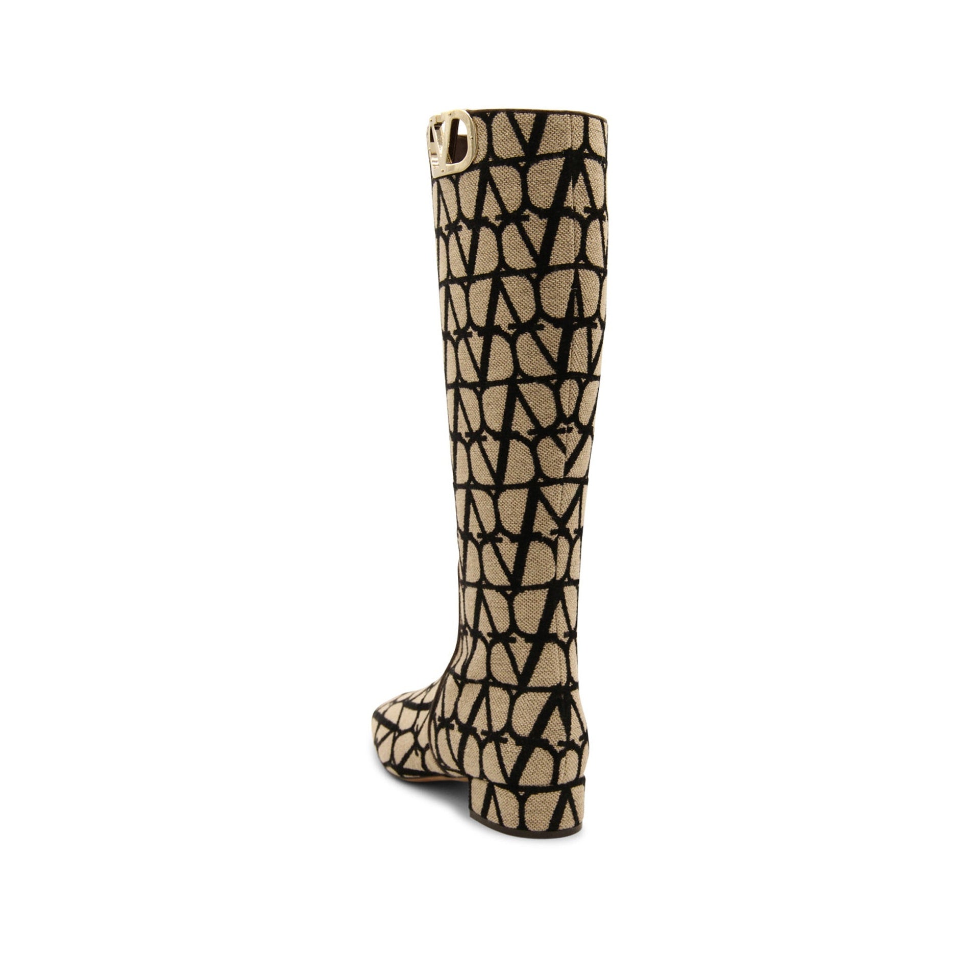 Garavani Canvas Logo Boots Beige