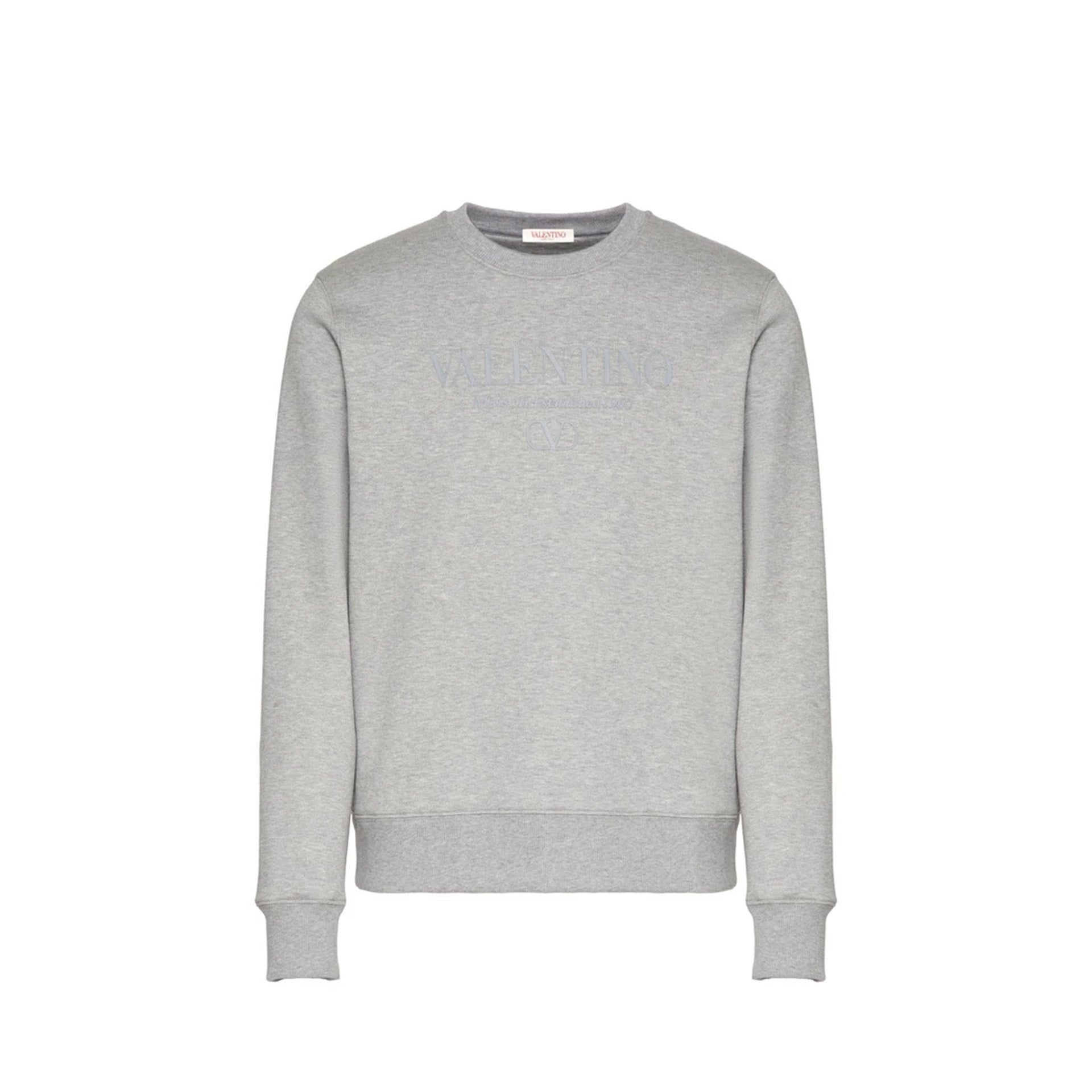 Garavani Cotton Logo Sweatshirt Gray Polyamide