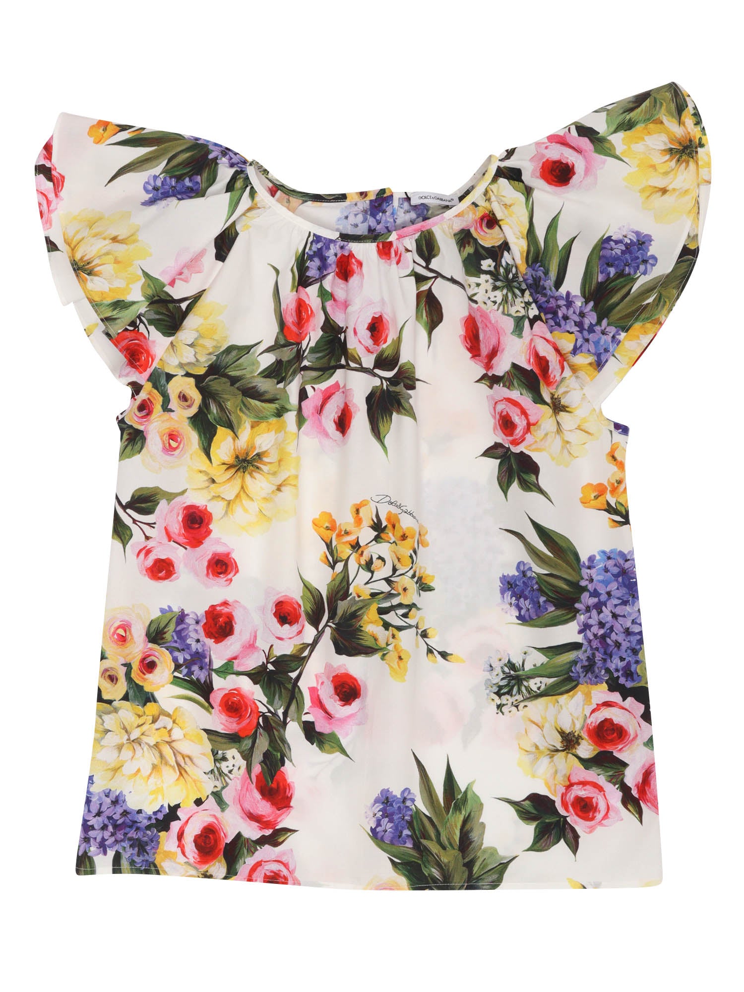 D&G floral print t-shirt Green Cotton Top