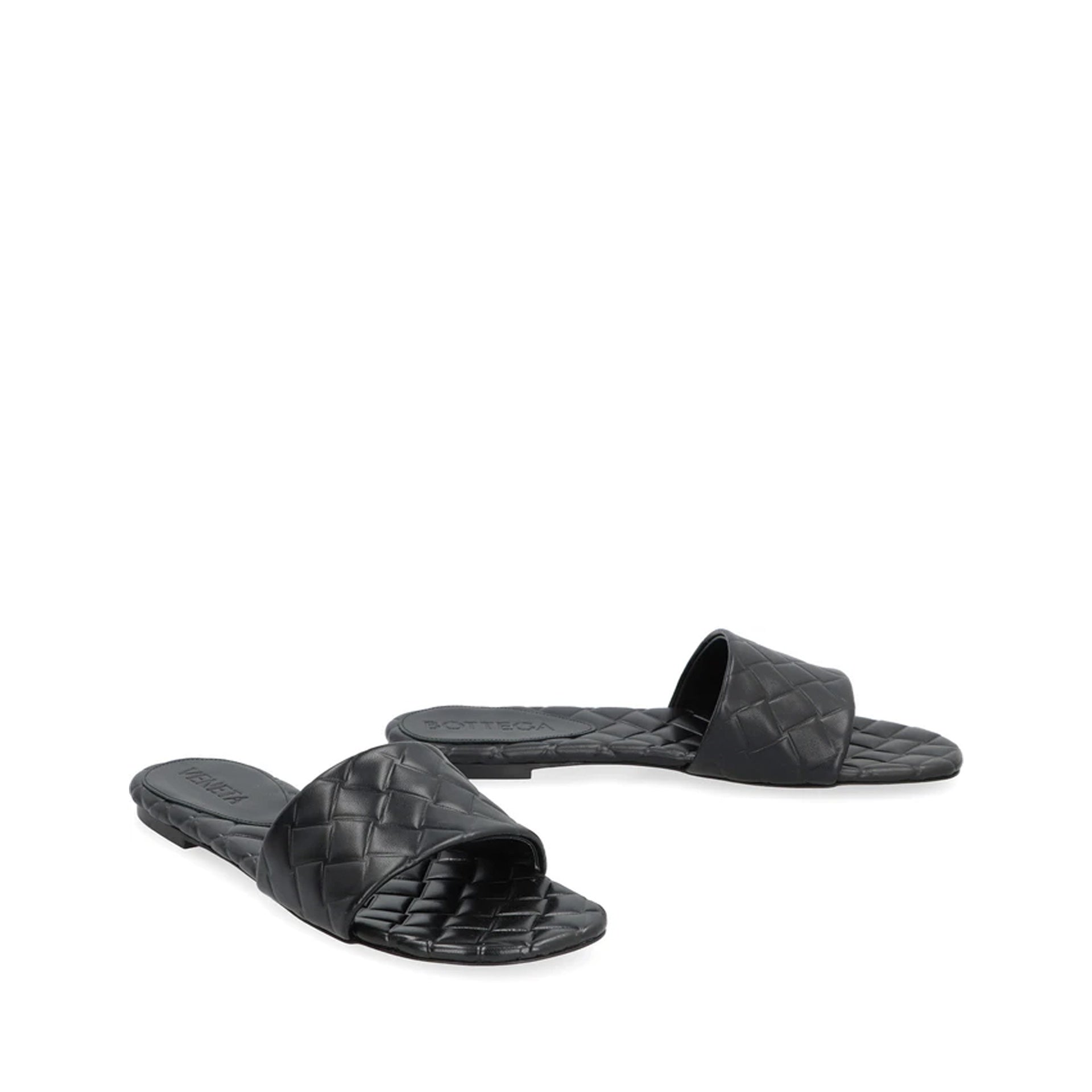 Amy Leather Mules Black Lamb