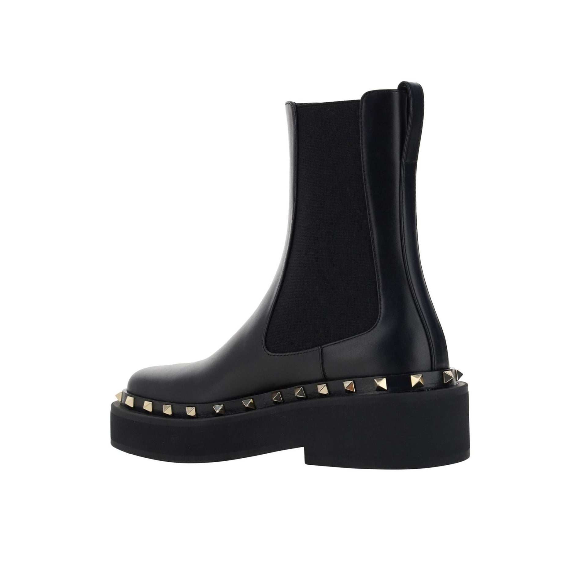 Garavani Rockstud M-Way Ankle Boots Black Calf Leather