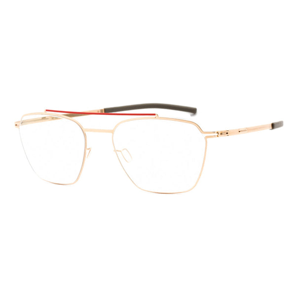 Ic! Berlin Eyeglasses Rectangle Full Rim, Rogochi Bridge Rose Gold Warm Grey Frame And Clear Demo Lenses Lens Lotsom1627b214 Sunglasses