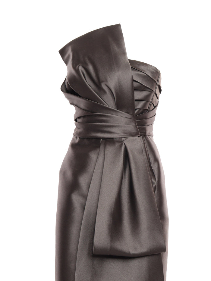 Mikado bustier dress Black Polyester Silk Midi