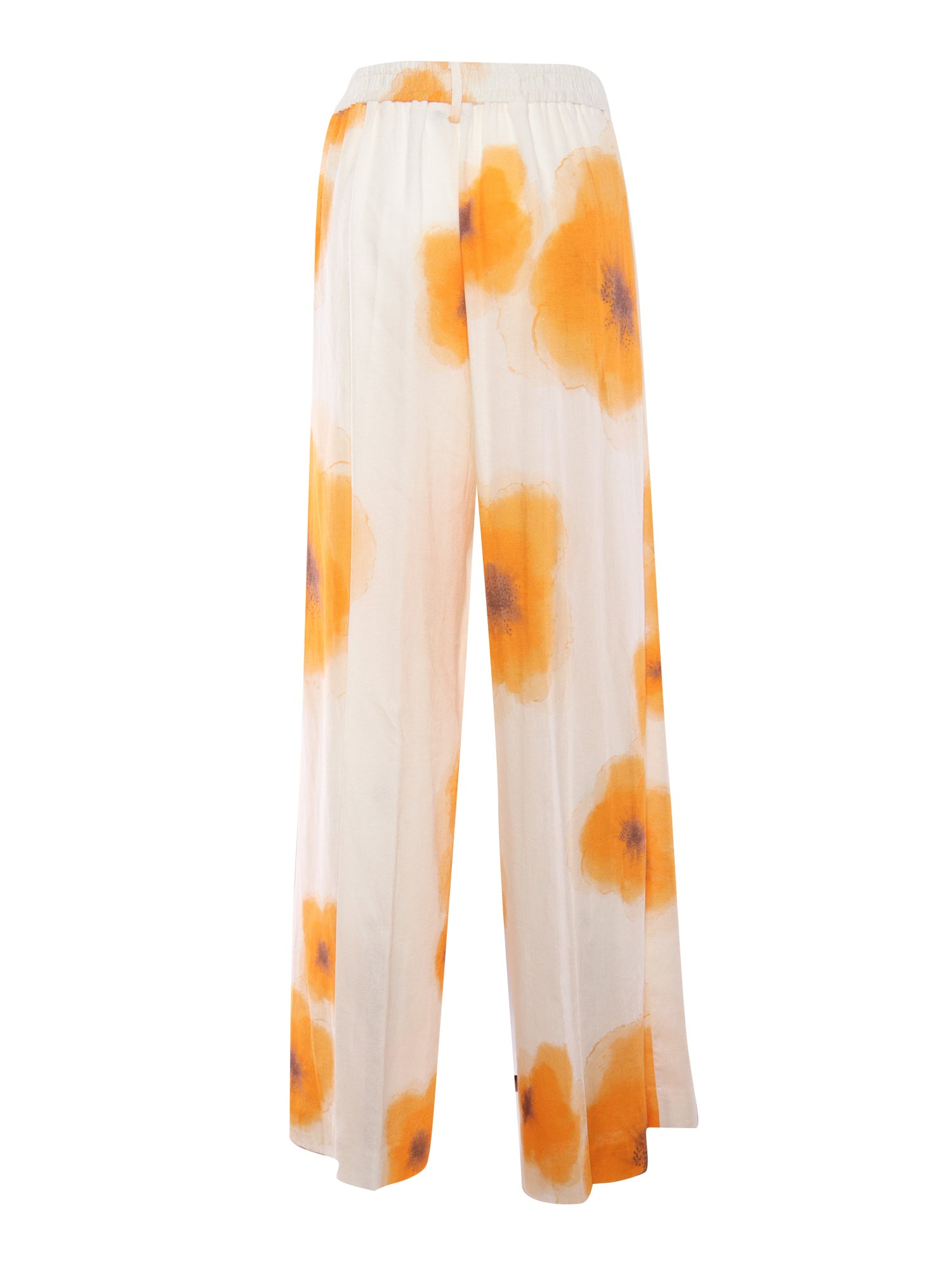 Linen and viscose blend trousers Yellow Pant