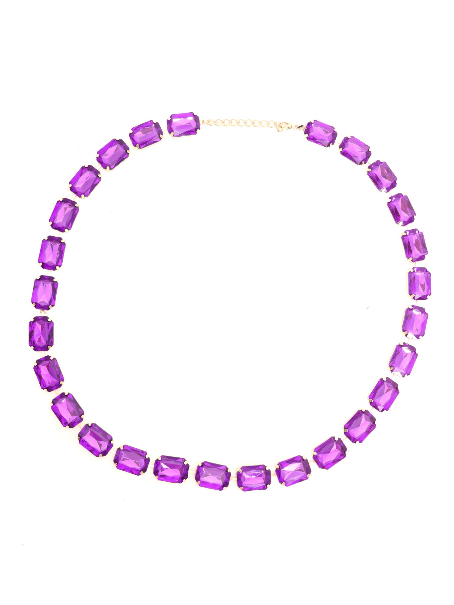 Necklace 26 Bezels Purple Other Fiber