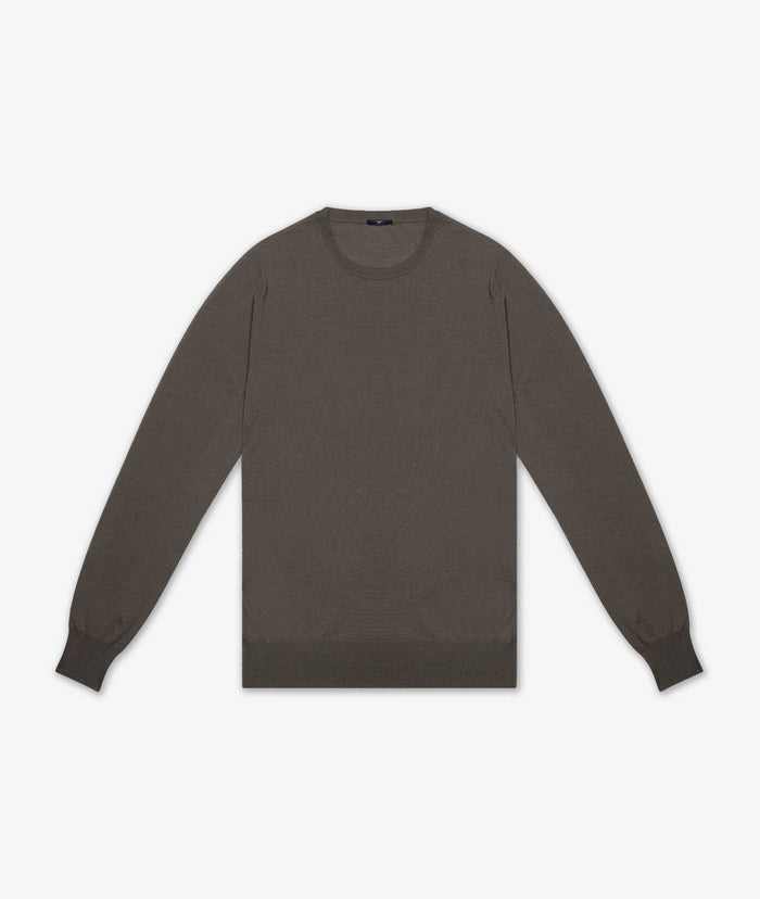 Merino Wool Sweater Barth Black Long Sleeve Round Neck T-shirt