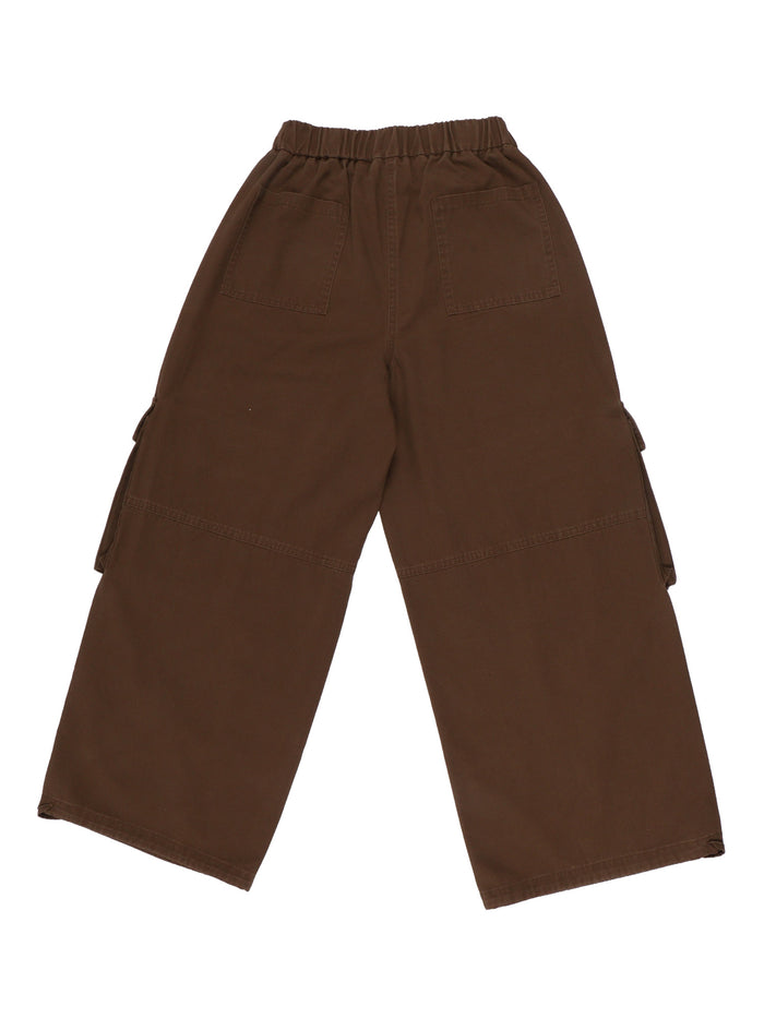 CANVAS CARGO PANTS Brown Cotton