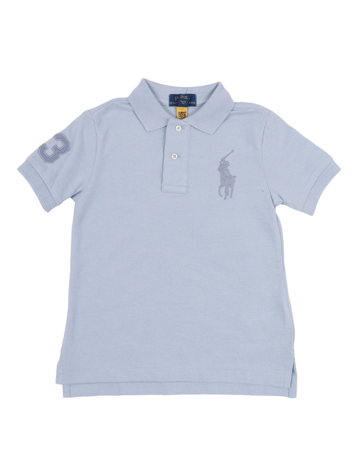 Ss Kc-Tops-Knit Light Blue Cotton Short Sleeves Polo