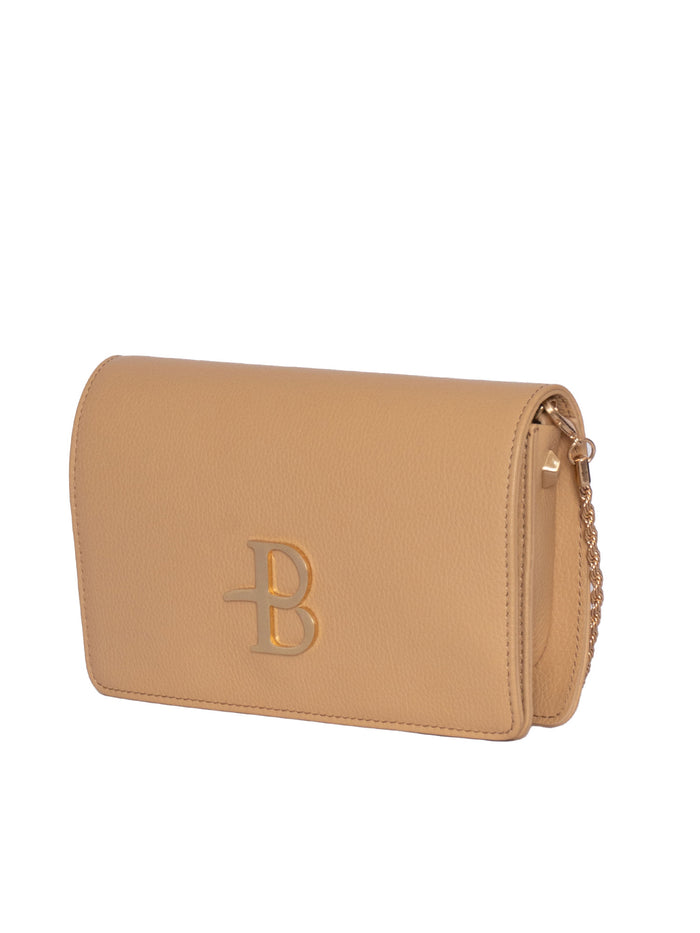 FLAP BAG Beige Calf Leather Handbag