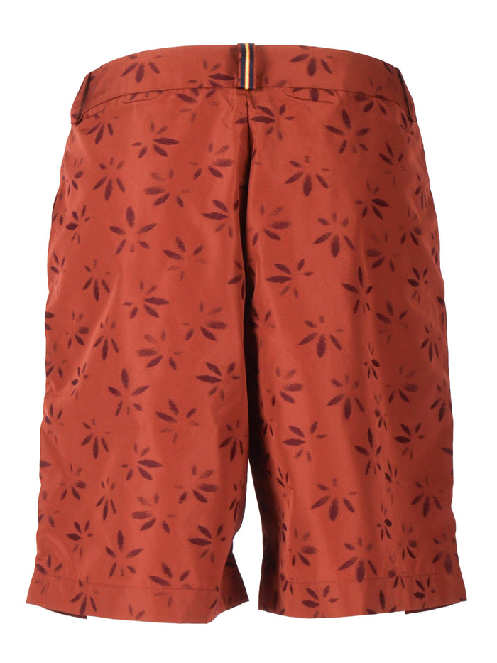 LAROSE EMBY JACQUARD SHORTS Orange Recycled Nylon Cotton Bermuda