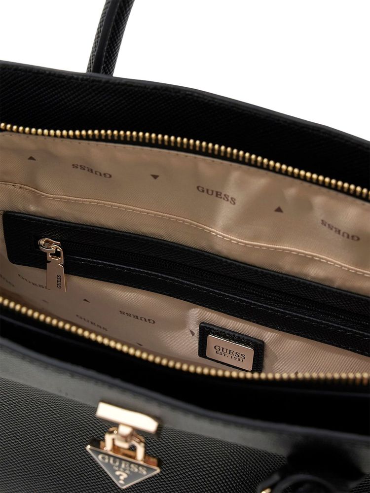 Guess 100% Polyurethane satchel bag in black