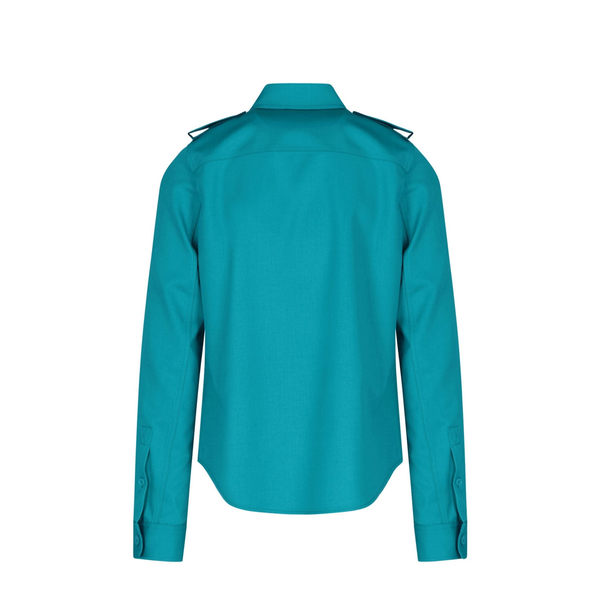 Grain De Poudre Wool Shirt Green Elastane