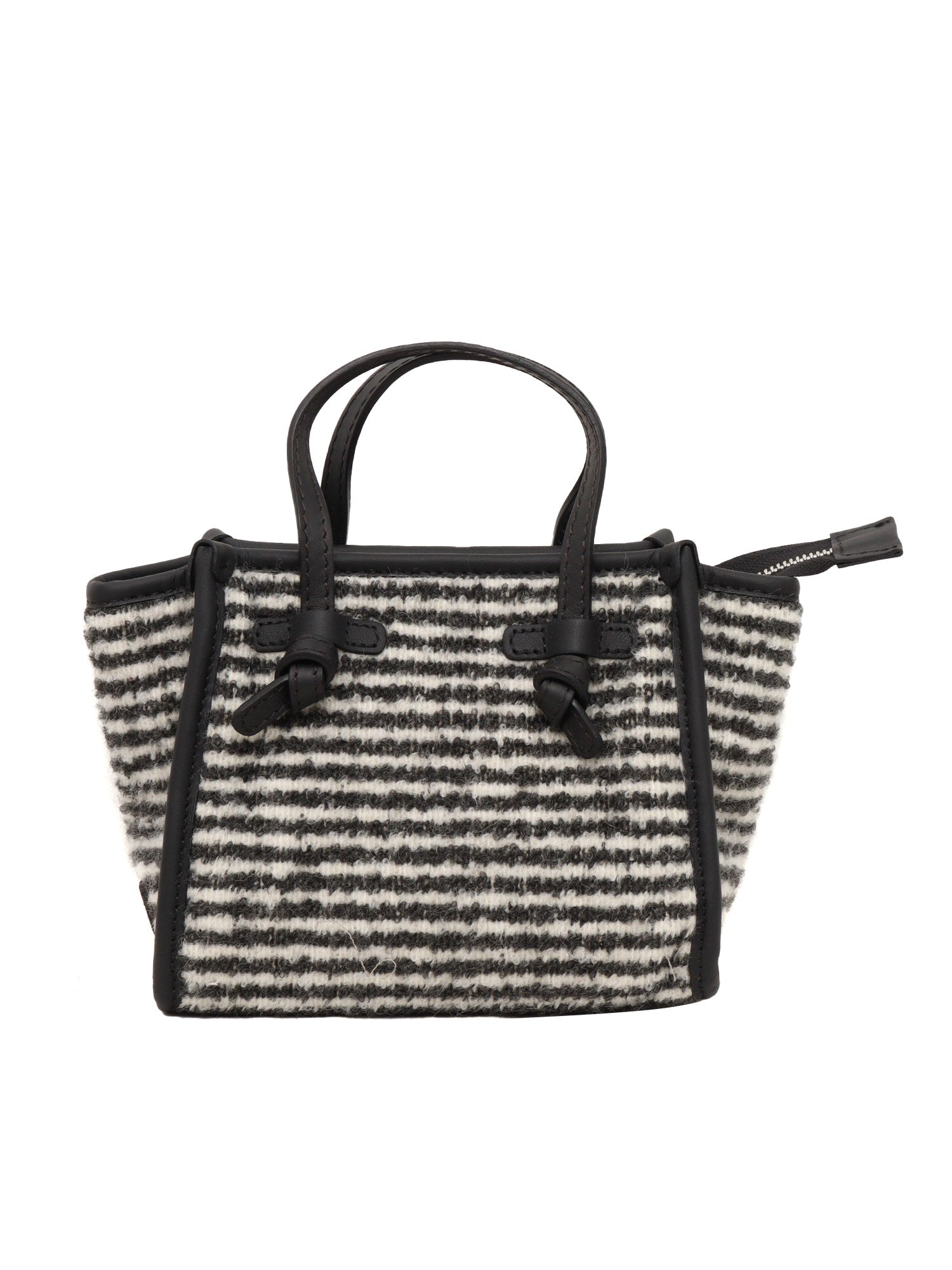 Leather And Fabric Bag Black Shoulder