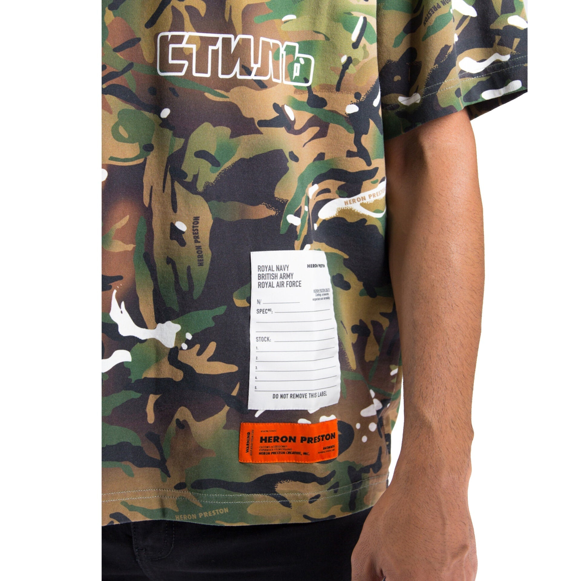 Heron Preston Camouflage T-Shirt Green Cotton