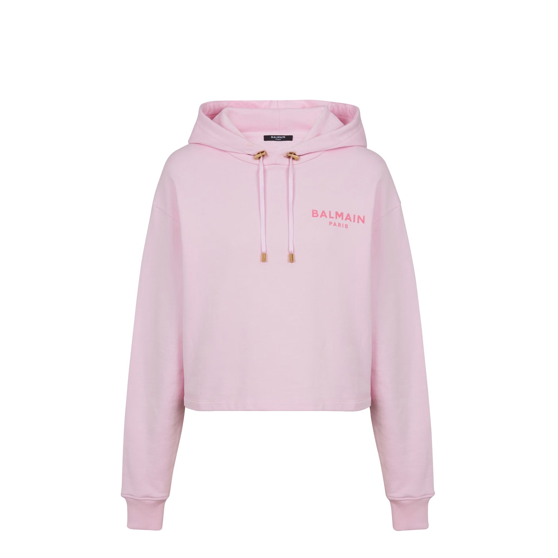 Flocked Paris Sweatshirt Pink Cotton