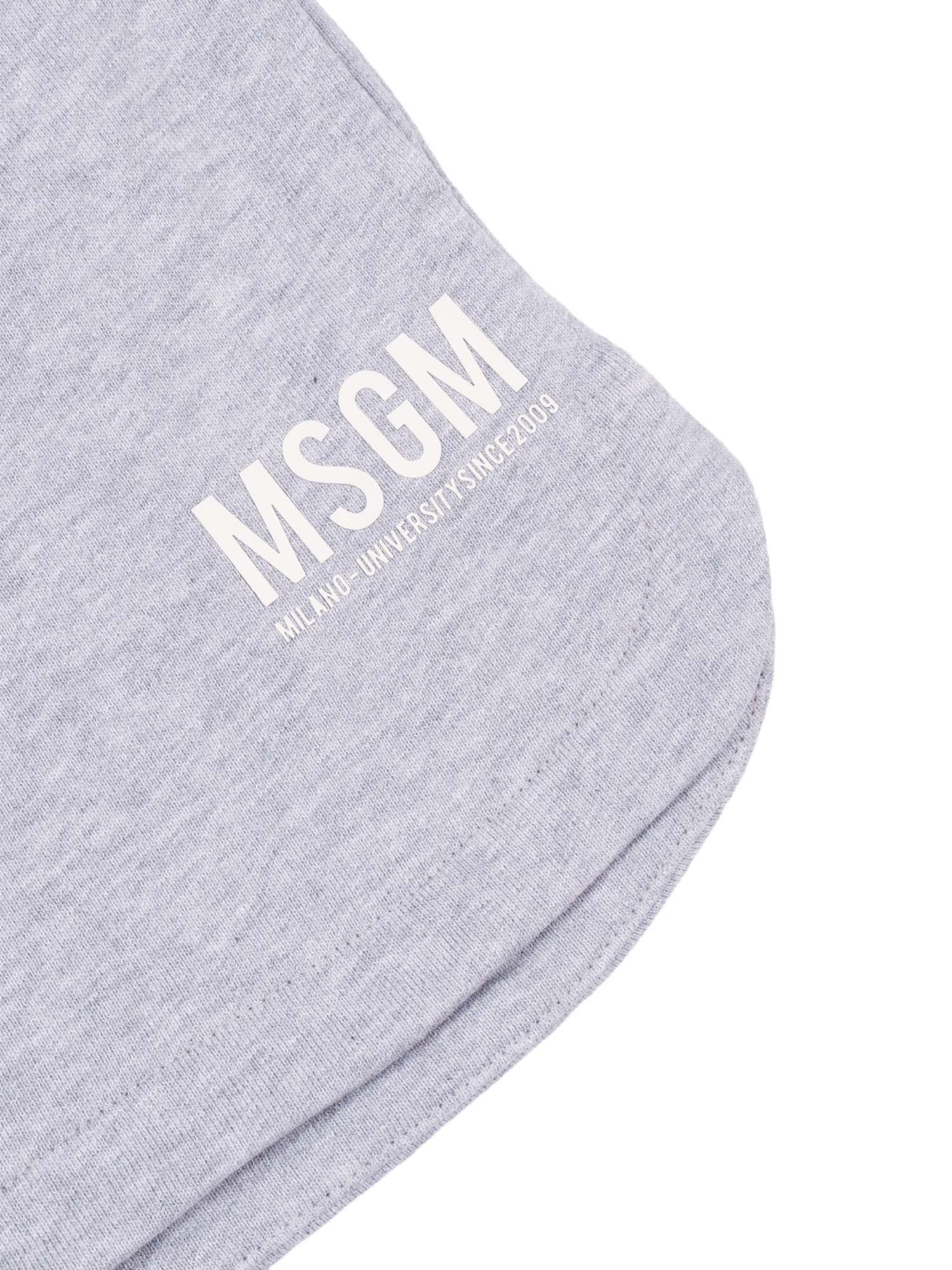 FLEECE SHORTS GIRL Grey Cotton Bermuda