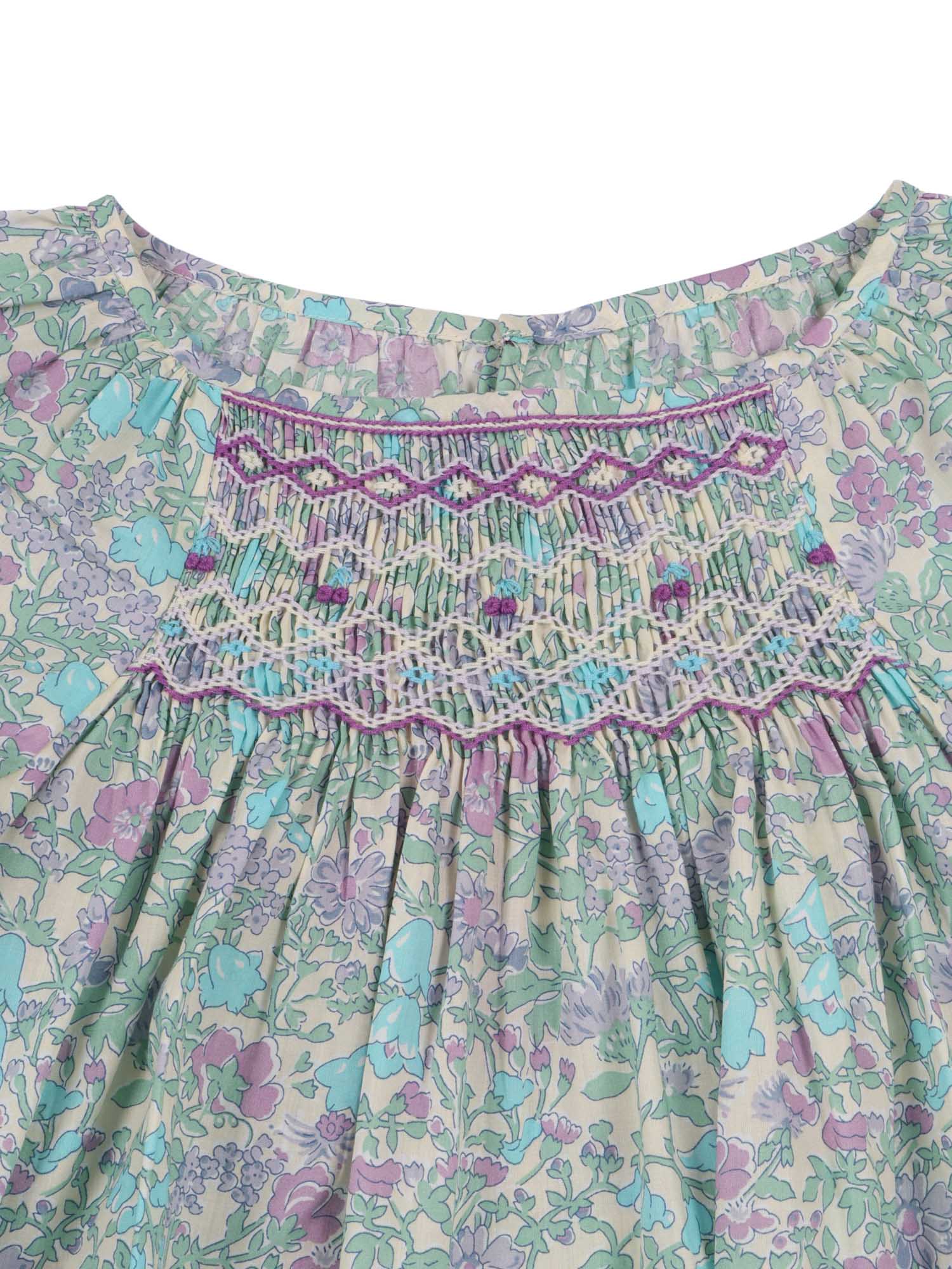 SMOCKEE GRENADE BLOUSE Light Blue Organic Cotton