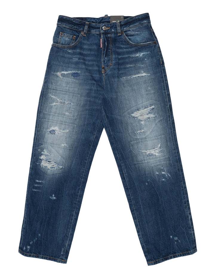 5 Pockets Blue Cotton Jean
