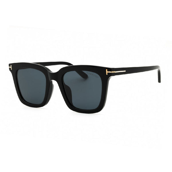 Tom Ford Sunglasses Square Full Rim, Shiny Black Frame And Smoke Lens Ft0970-K01a
