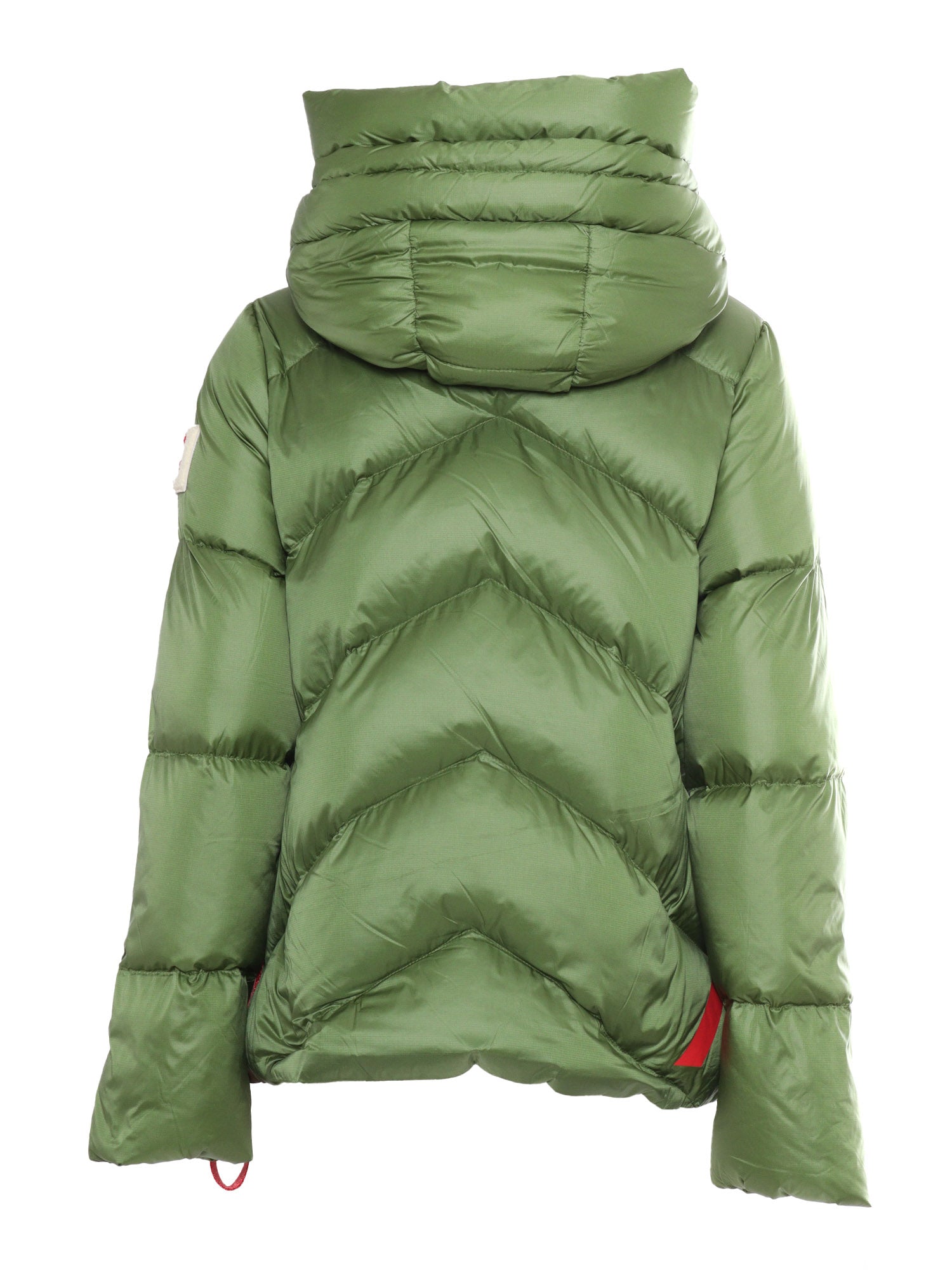 Down Jacket Green Polyamide Short Puffer