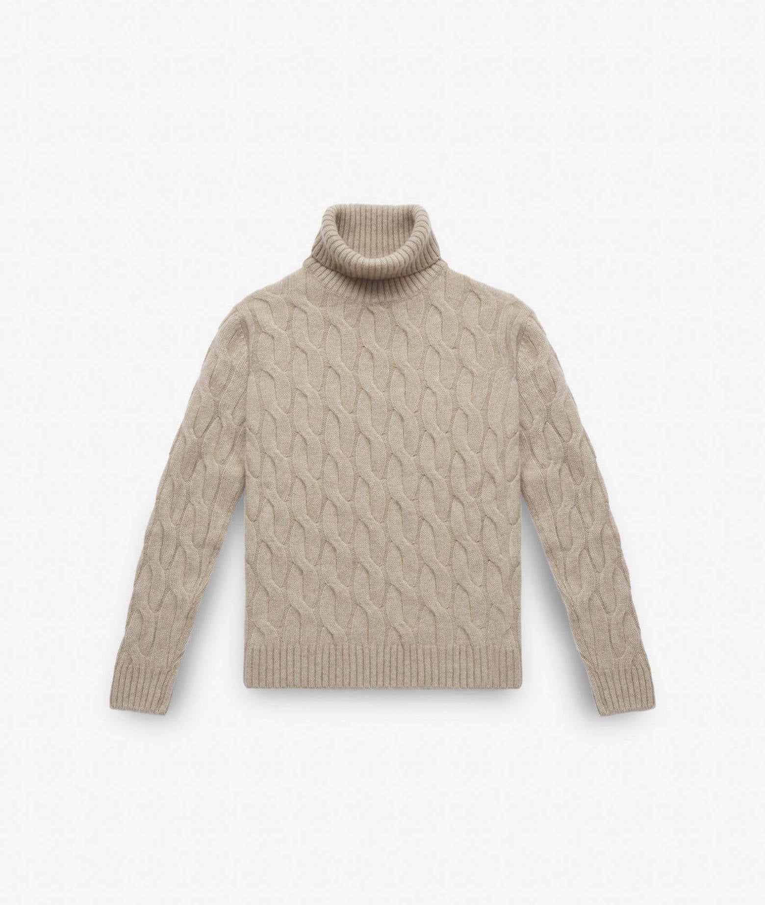 Turtleneck Cashmere Sweater Lapponia Beige Maglieria Dis/lav Pesante