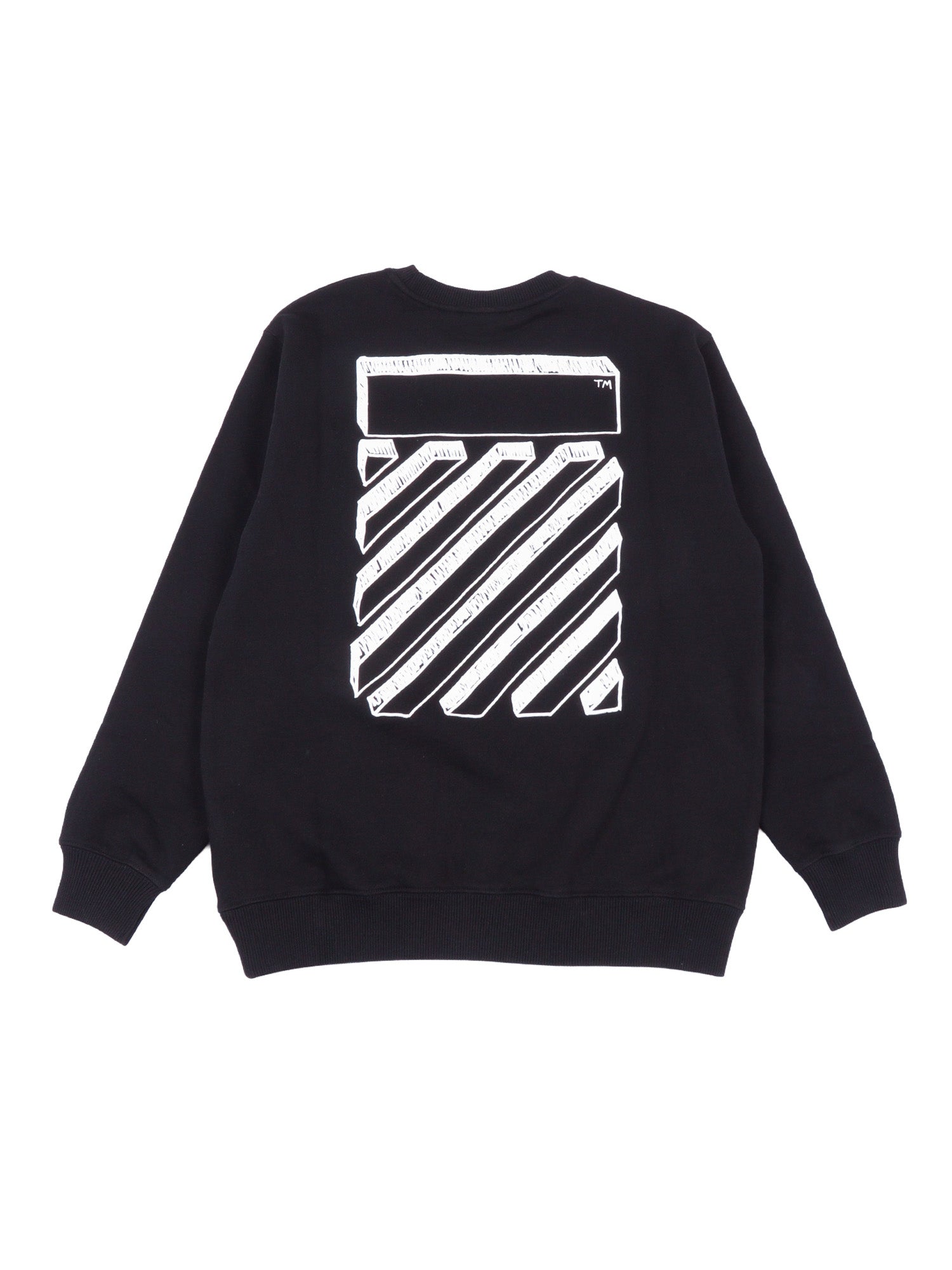 SCRIBBLE DIAG CREWNECK Black Cotton Sweatshirt