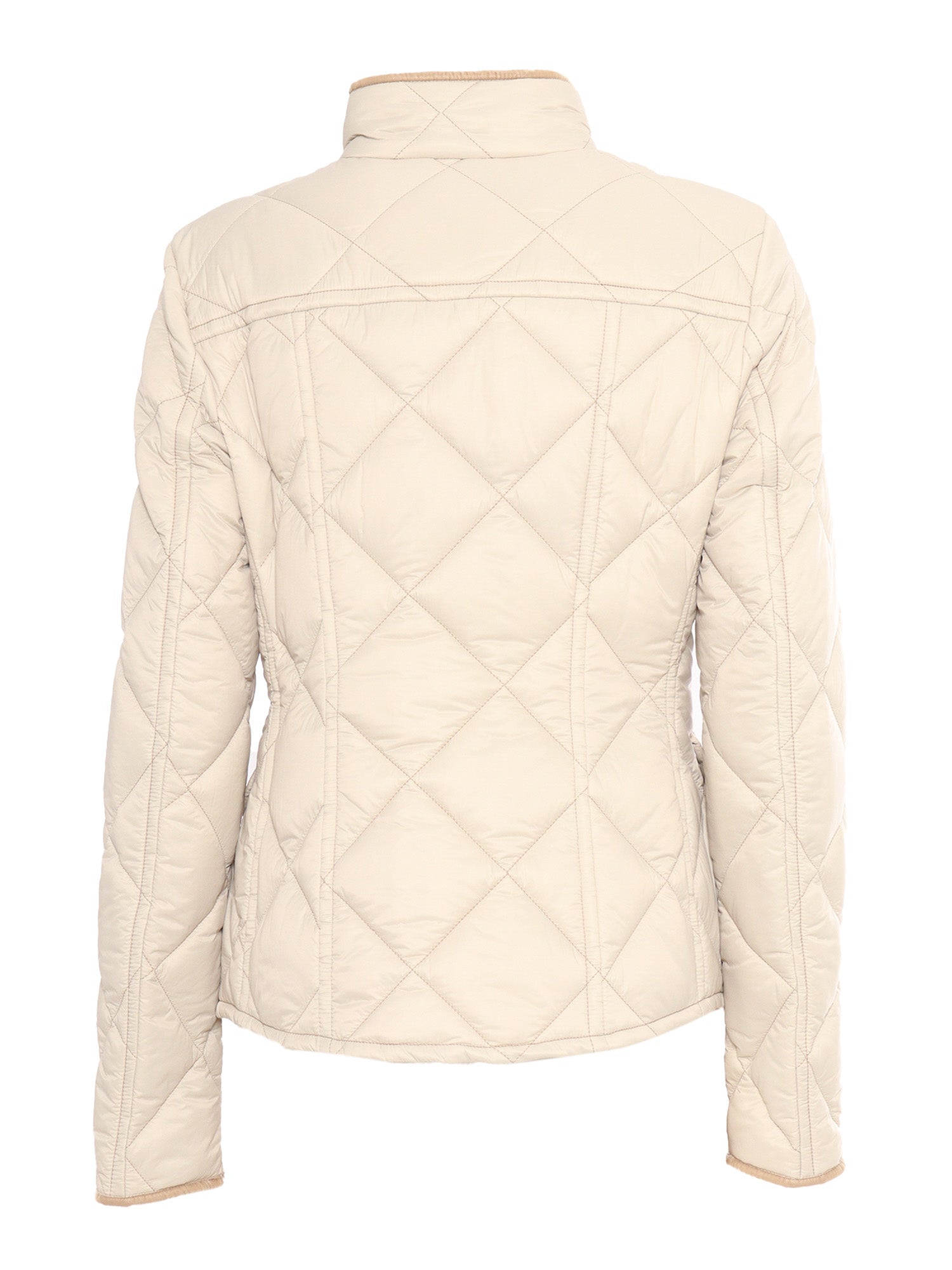 Field Jacket With Velvet Edges Beige Coat