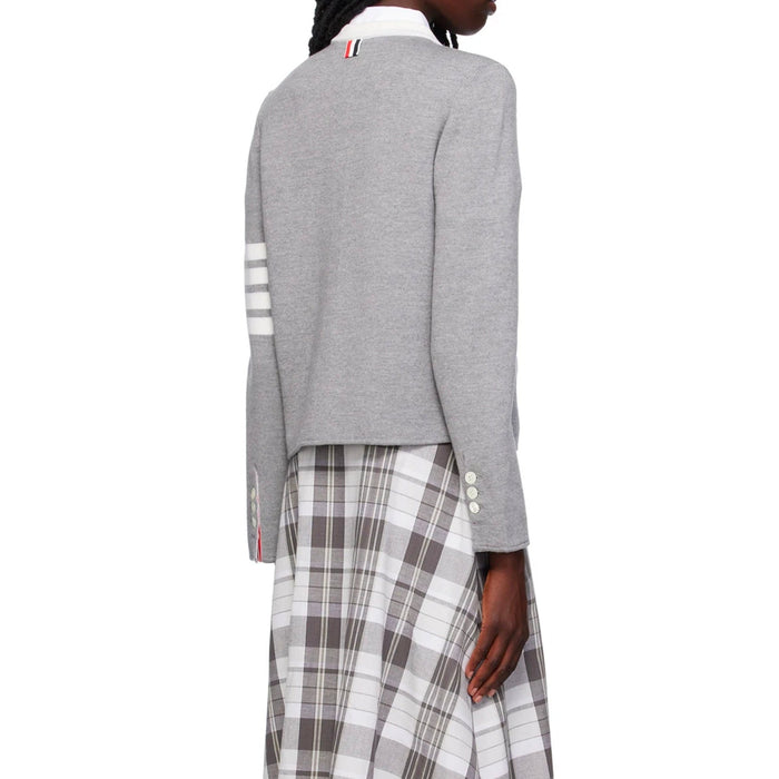 4- Bar Wool Cardigan Gray Polyamide