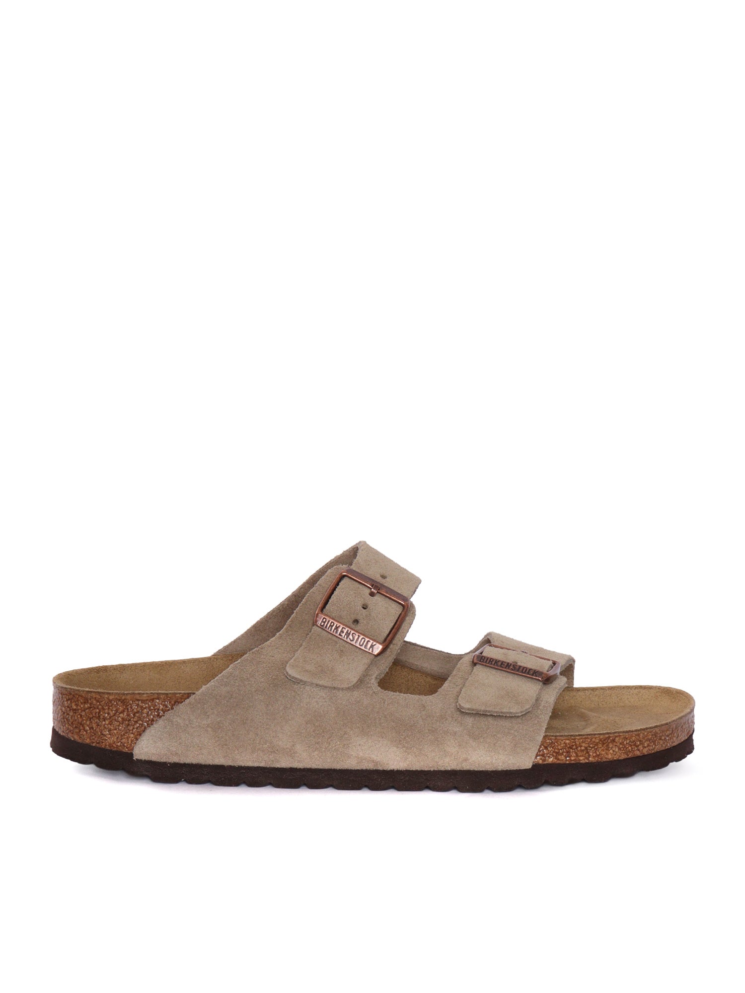 Arizona taupe, Suede Leather Tortora Sole In Eva Sandal