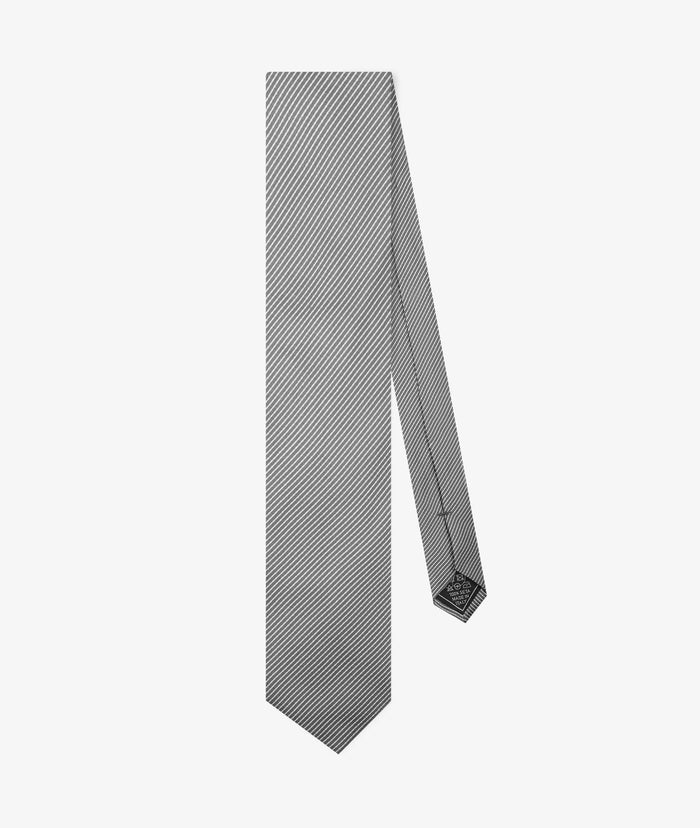 Grey Silk Tie Gray Small Pattern