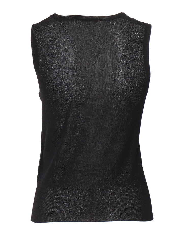 PEDONE Sweater-Tank-Top Black Viscose Polyamide