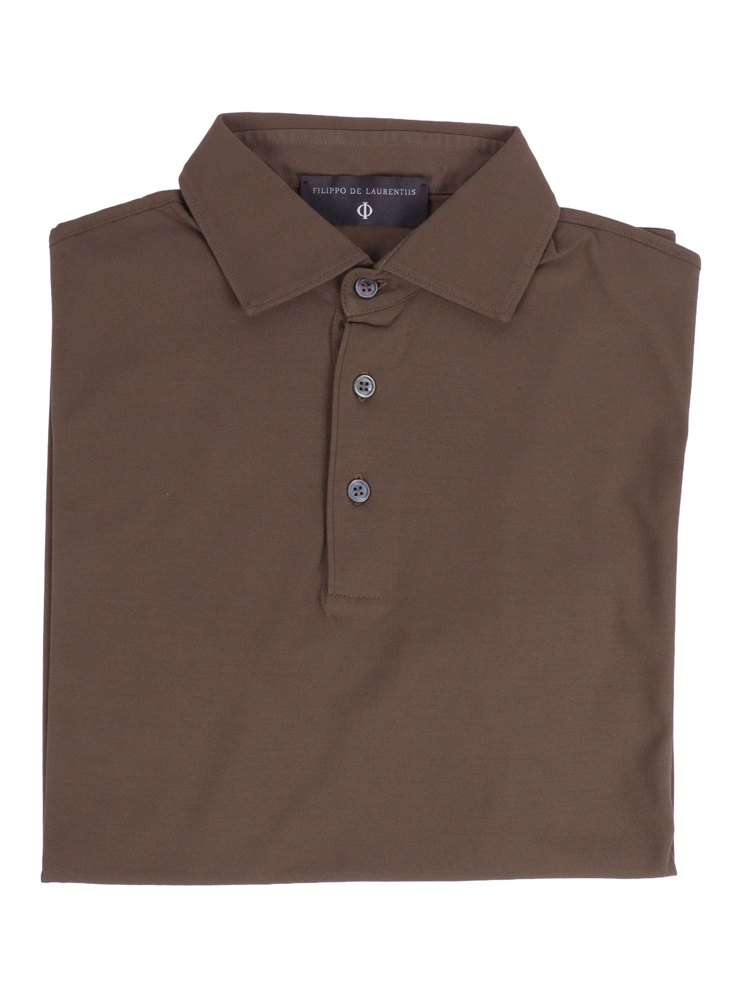 Short Sleeve Polo Tortora Cotton Sleeves